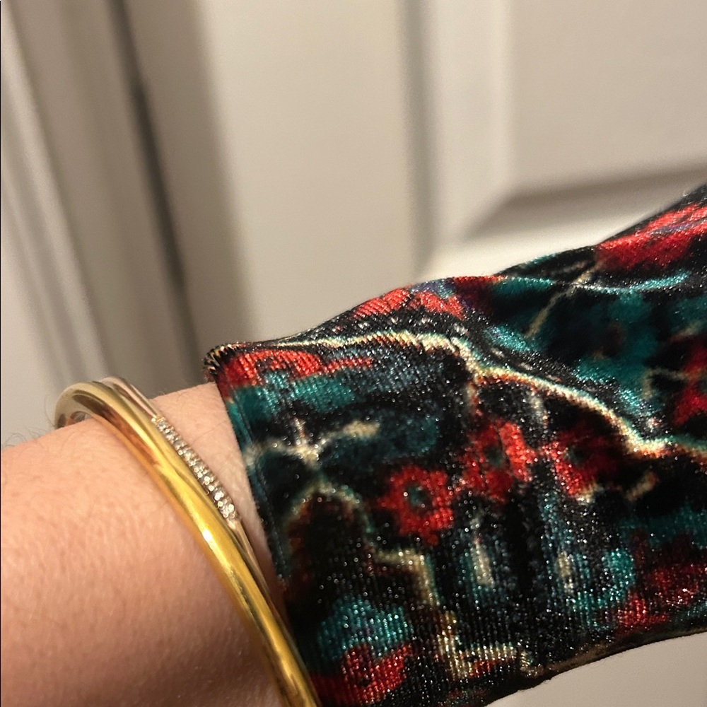 LOFT Elegant Multicolor velvet Patterned Dress NWT - image 10